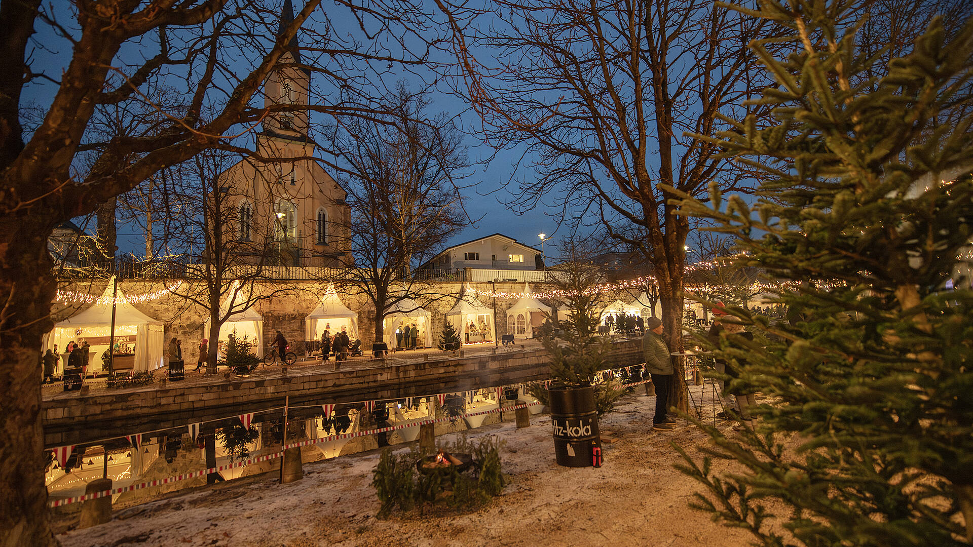 Blick auf das Hafenknistern am Lendhafen in Klagenfurt